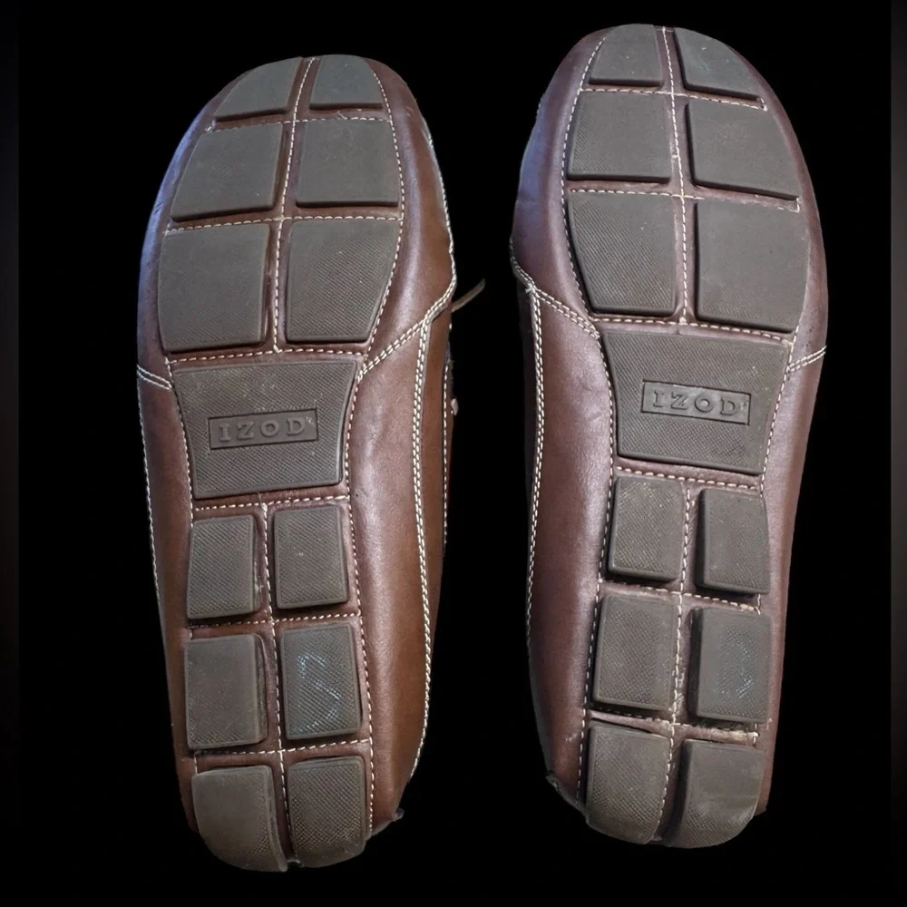 Izod Men's Burton Classic Mocs Tan Boat Shoes w/ Memory Foam insoles Sz 13